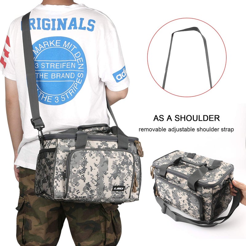 mouhike Fishing Tackle Bag Portable Crossbody Sling Pack Fly Fishing Tackle Box Bag Large Fishing Gear Storage Organizer for Travel Camping Hiking (Camo) - Image 4